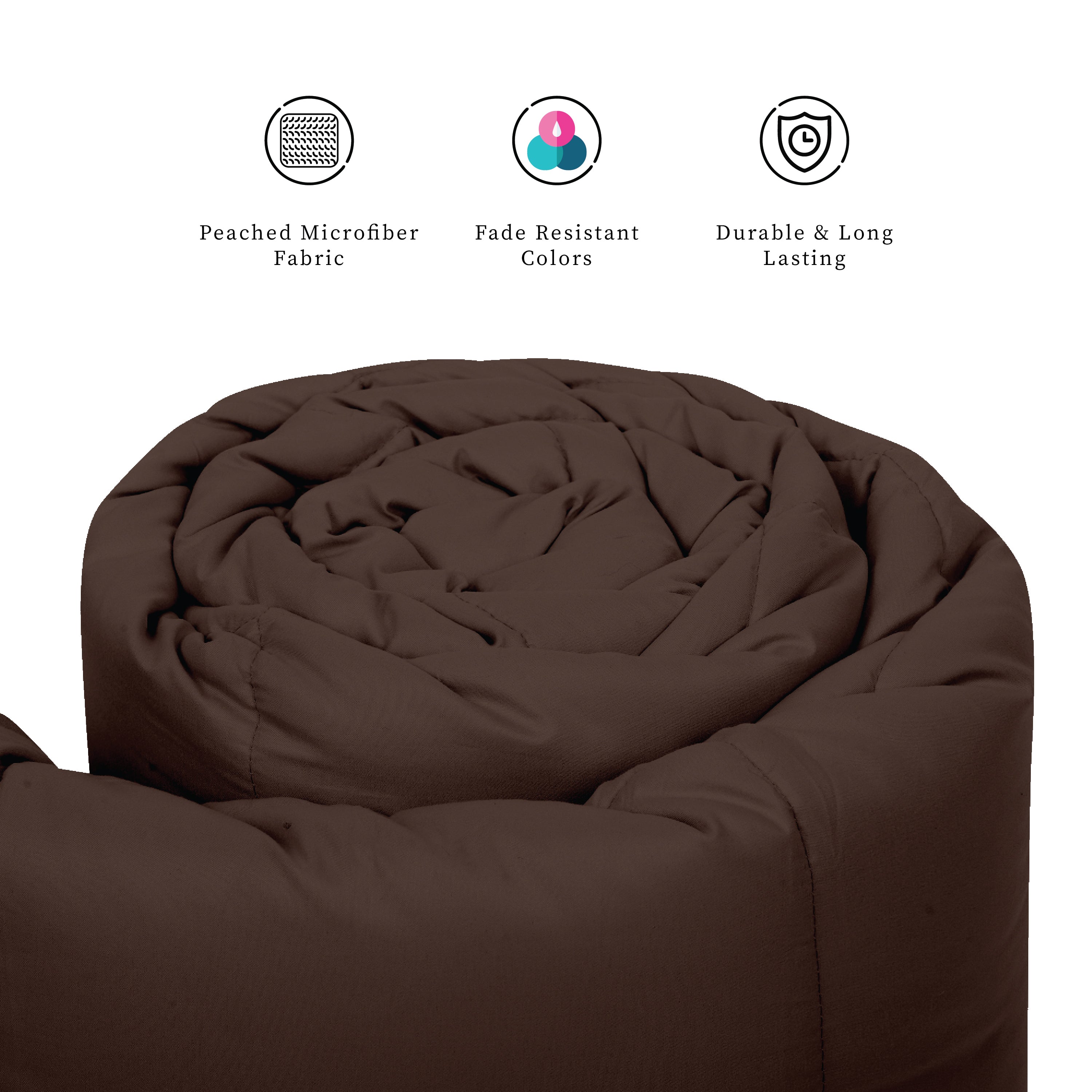 Plush Reversible Comforter Down Alternative, Shaved Chocolate + Egg Nog