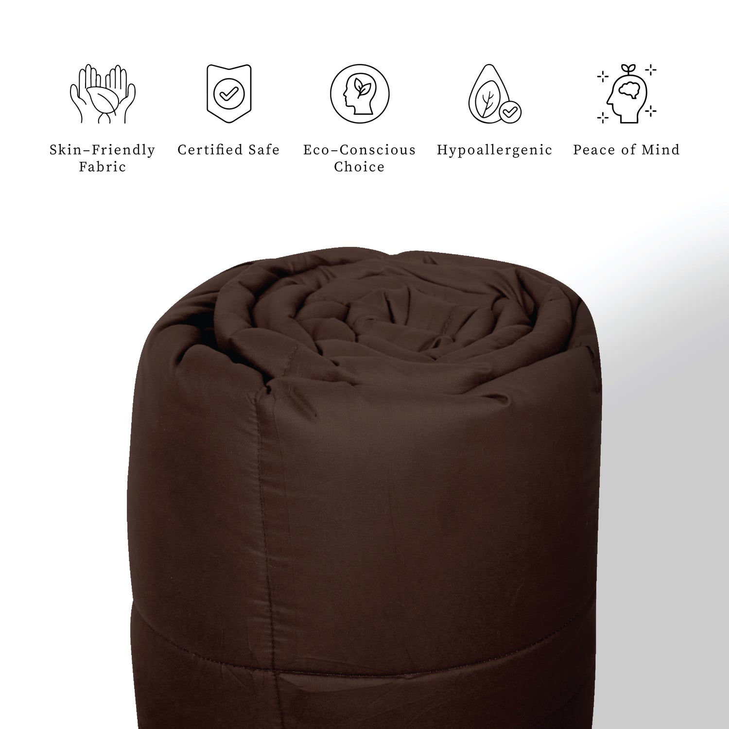 Plush Reversible Comforter Down Alternative, Shaved Chocolate + Egg Nog