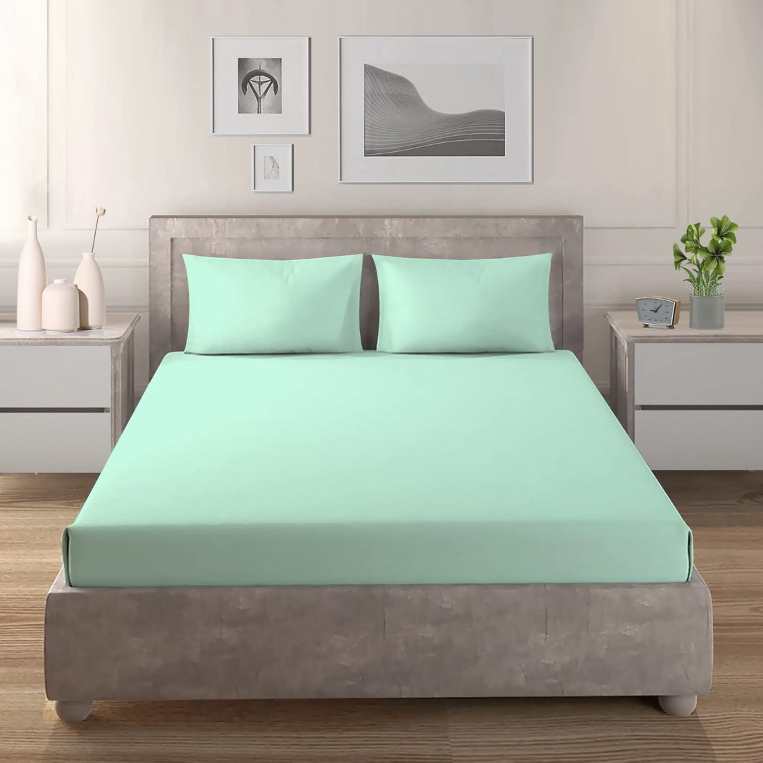 Flat Sheet, Cotton, Sea Foam Green