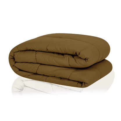 Plush Reversible Comforter Down Alternative, Tapenade + Egg Nog