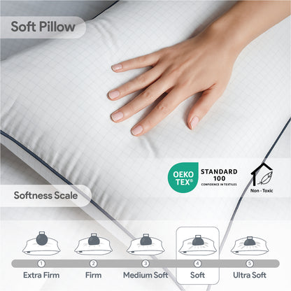 White Story Anti Stress Pillow, White - Twin Pack