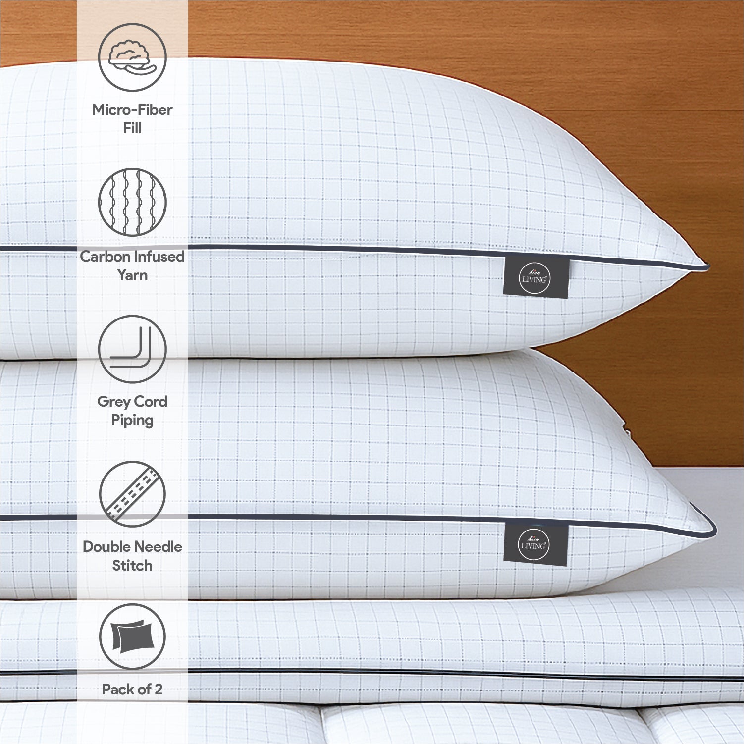 White Story Anti Stress Pillow, White - Twin Pack