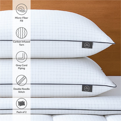 White Story Anti Stress Pillow, White - Twin Pack