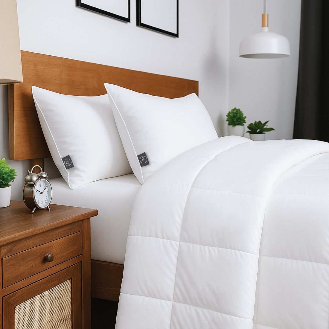 White Story Luxe Pearl Plush Pillow, White - Twin Pack