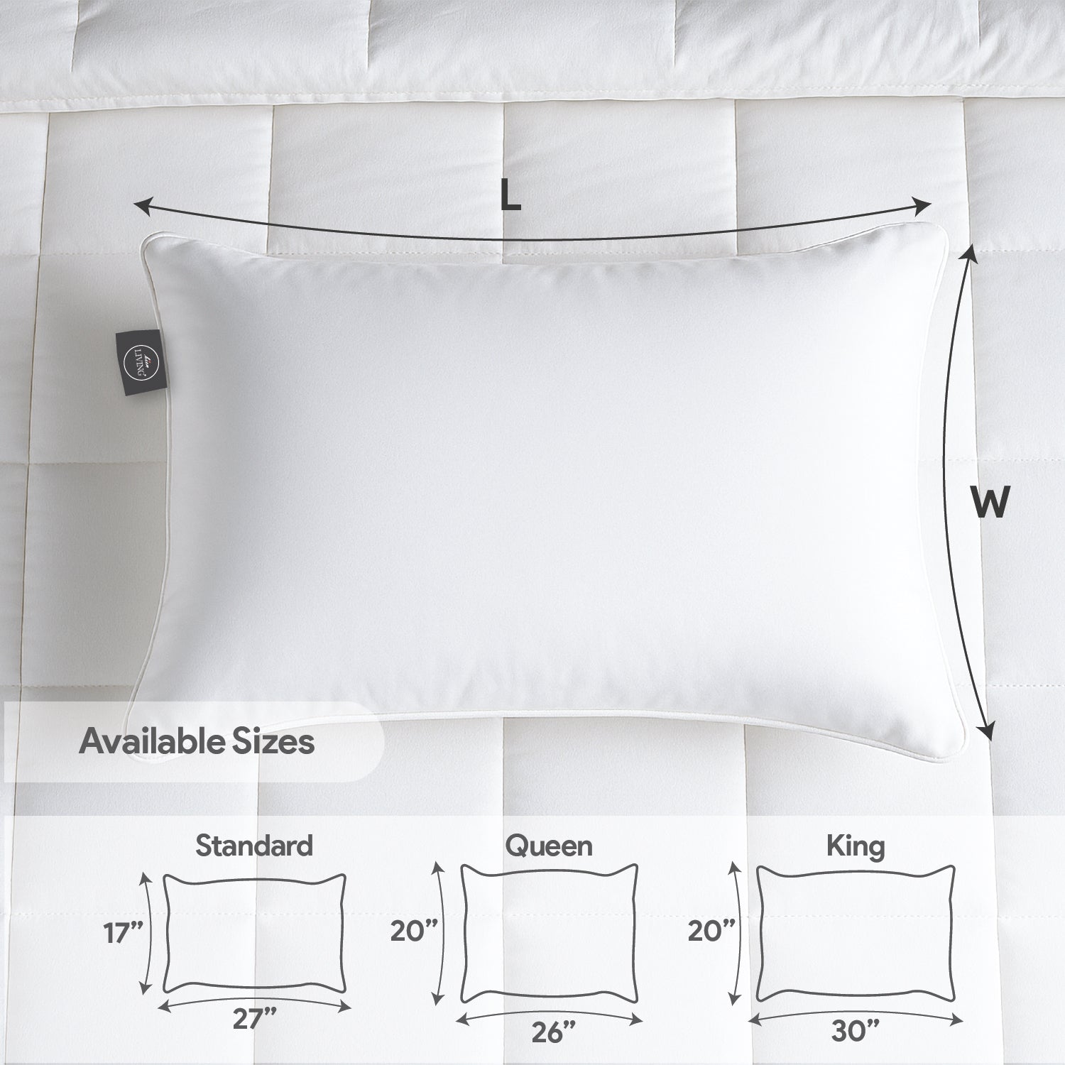 White Story Luxe Pearl Plush Pillow, White - Twin Pack