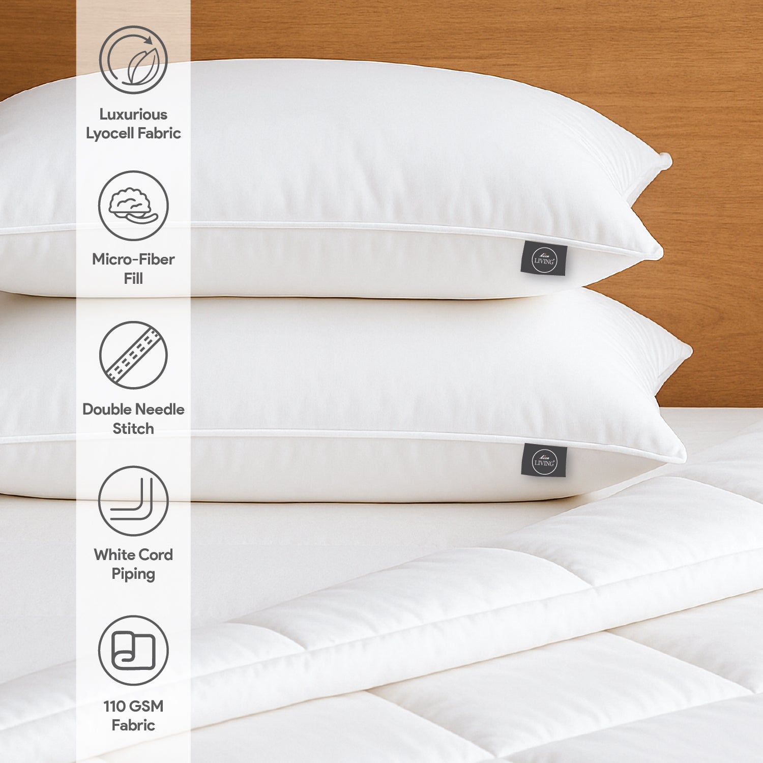 White Story Luxe Pearl Plush Pillow, White - Twin Pack