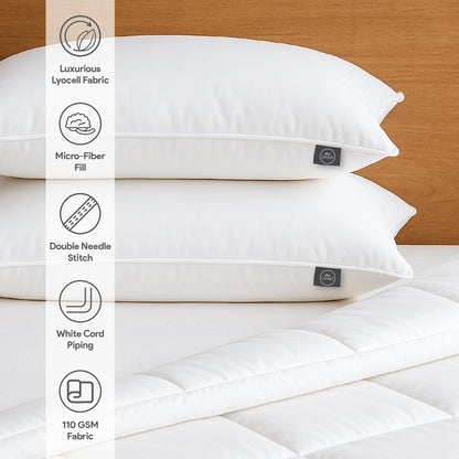 White Story Luxe Pearl Plush Pillow, White - Twin Pack