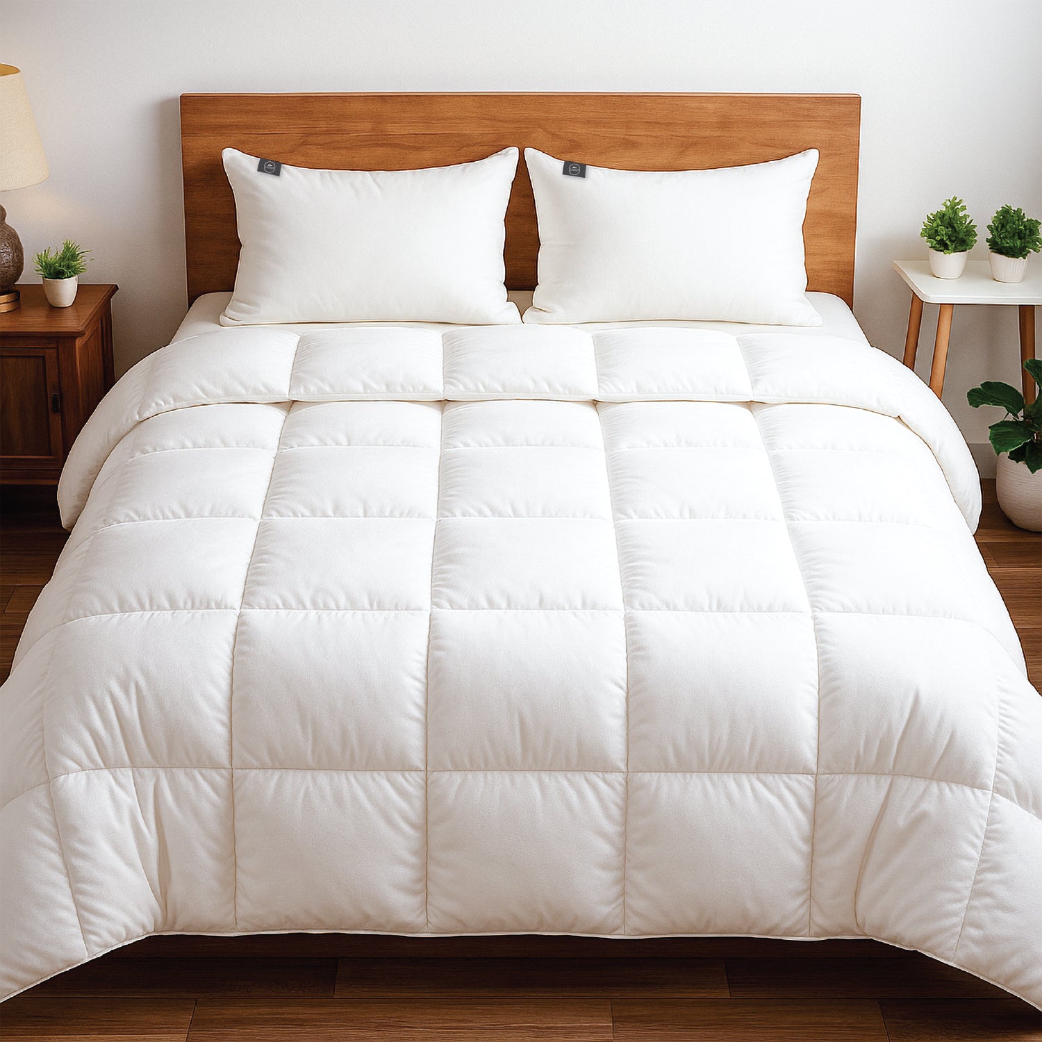 White Story Luxe Pearl Plush Pillow, White - Twin Pack