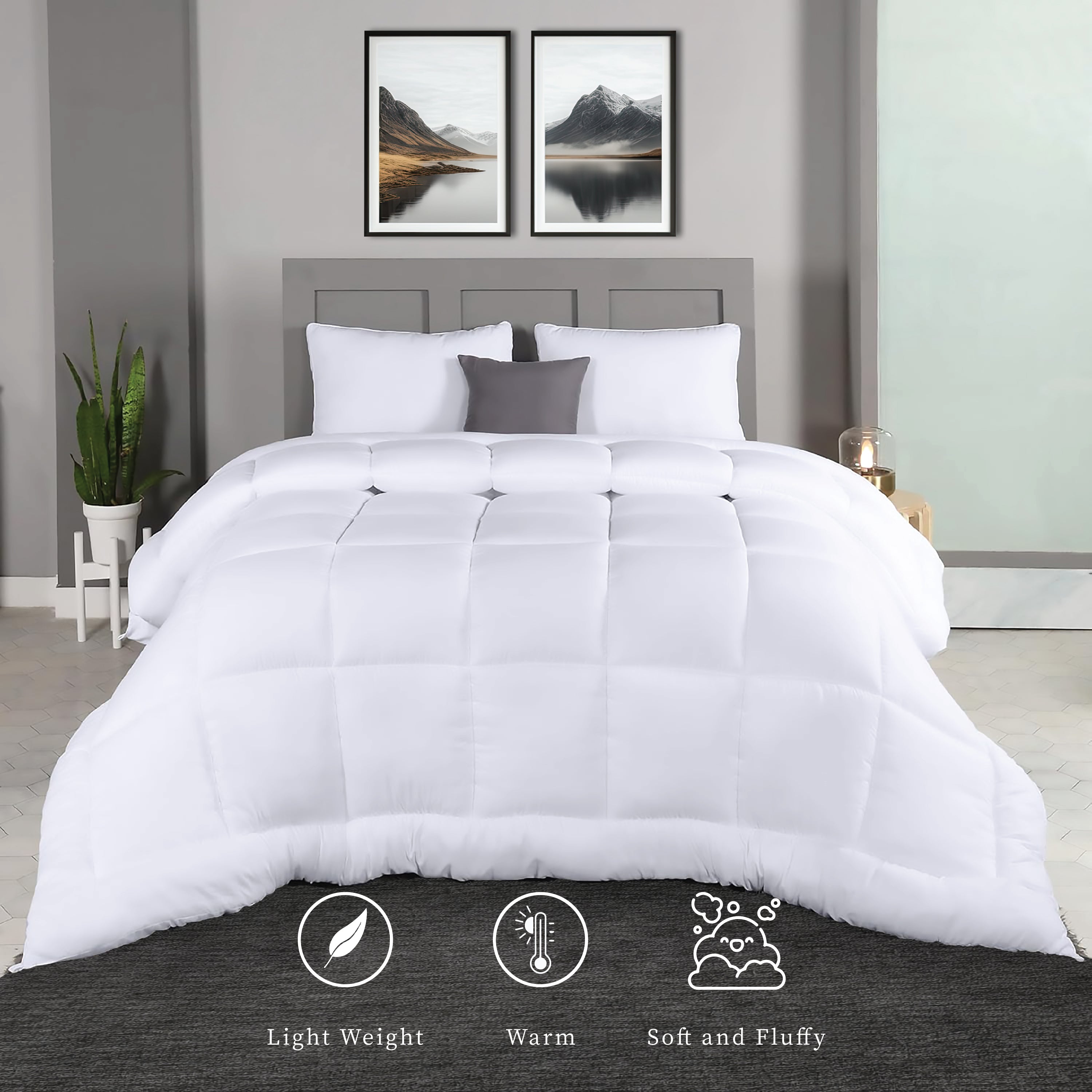 Plush Comforter Down Alternative, White