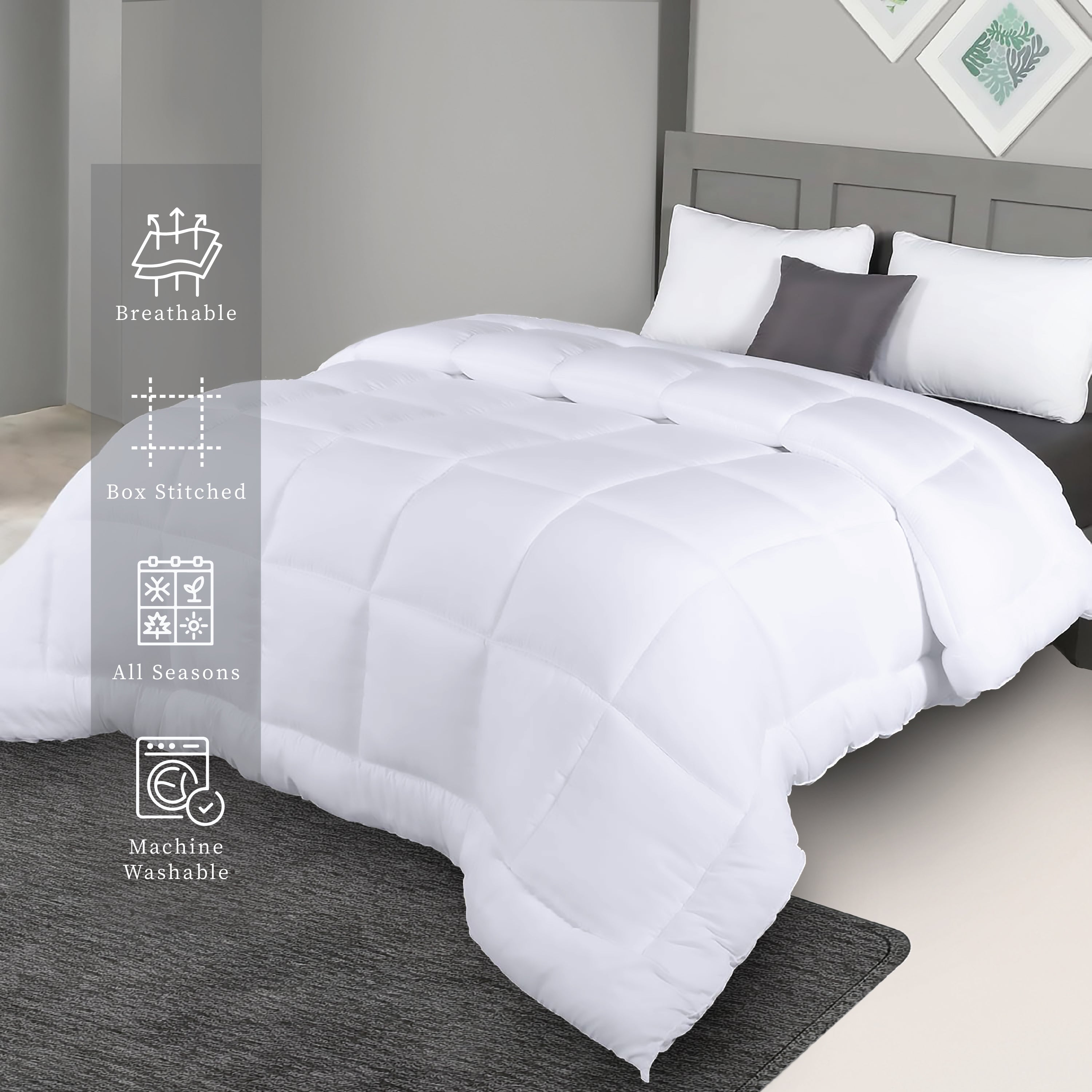 Plush Comforter Down Alternative, White