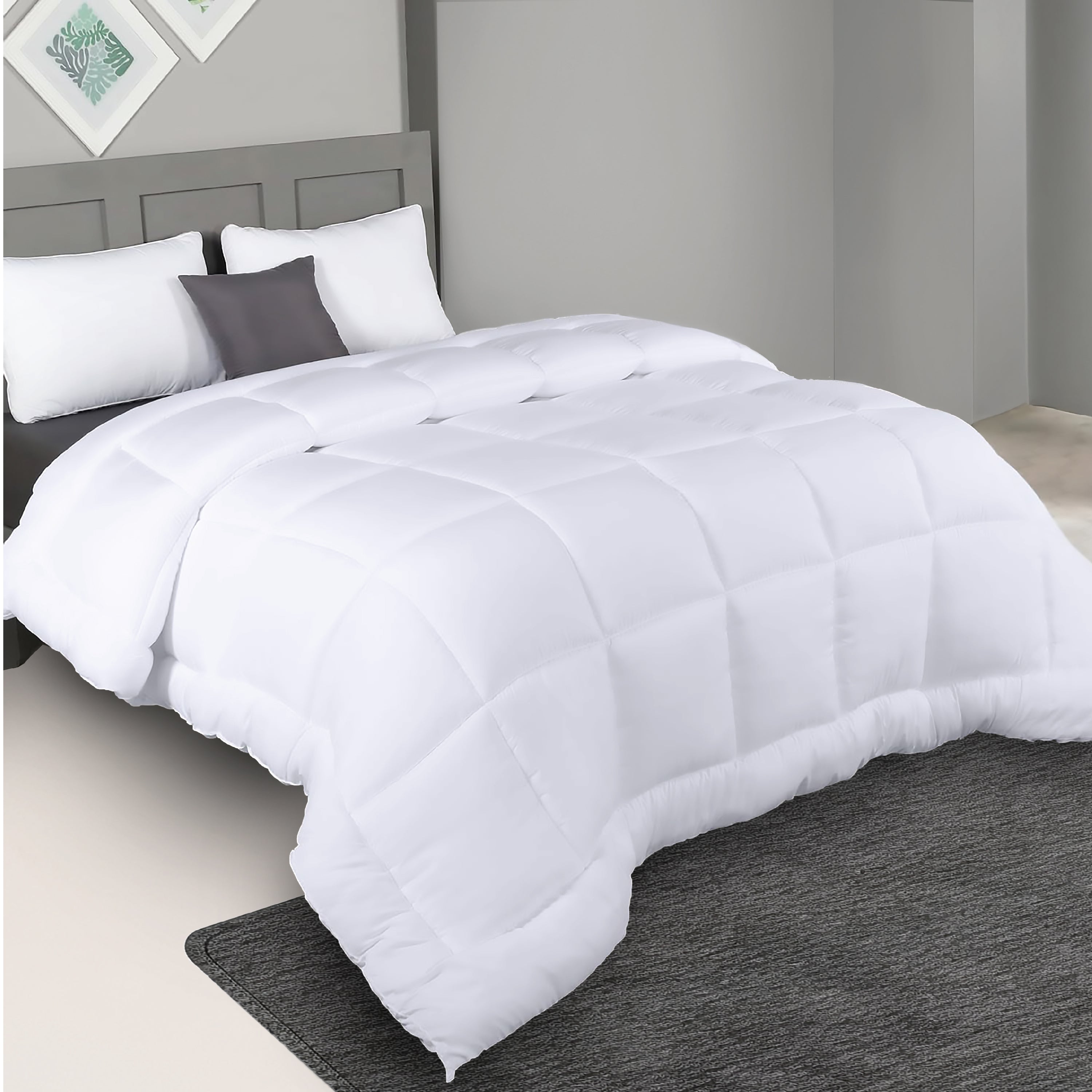 Plush Comforter Down Alternative, White